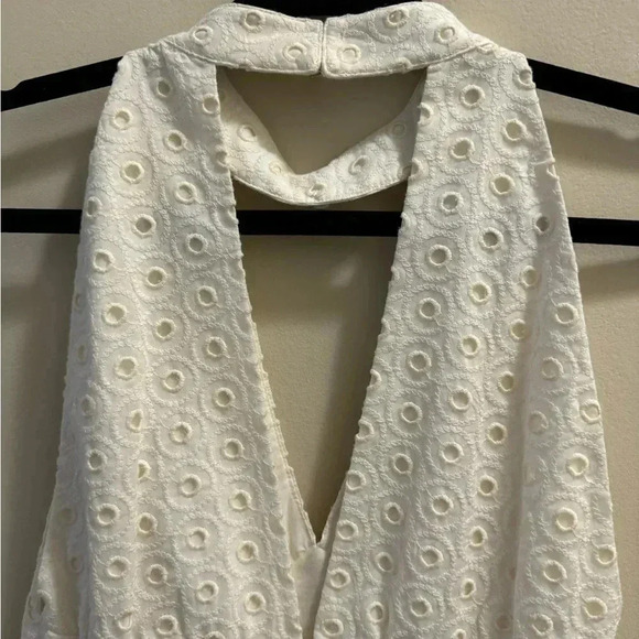 NWOT Anthropologie ANNA SUI 0 Dress GRANDE JATTE Eyelet Halter Cotton Floral - Picture 5 of 7